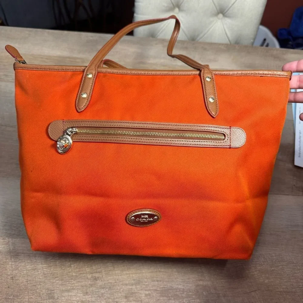 Coach Orange Sawyer Tote Bag